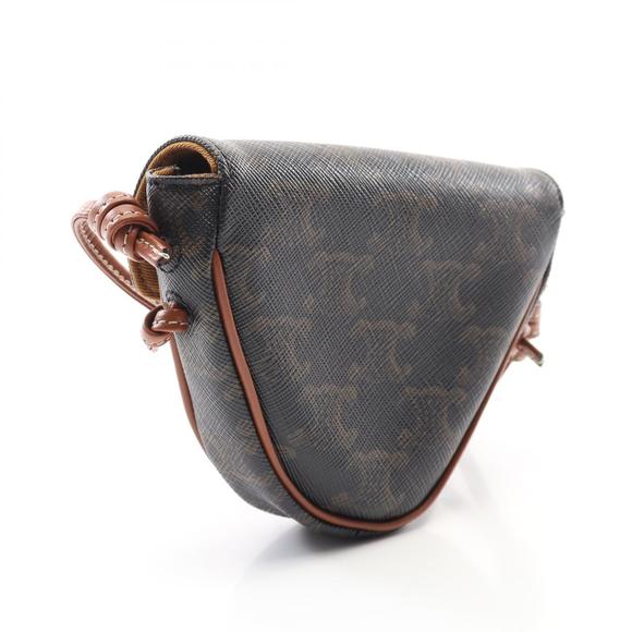 Celine Brown Bag Shoulder Leather Triangle Triomphe - Picture 2 of 7